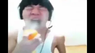 Angry Korean gamer sprays his mouth