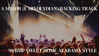 Sweet Home Alabama Style Backing Track in A (E Mixolydian) 98BPM