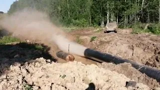 Очистка полости трубопровода прогоном поршня на объекте ПАО ГАЗПРОМ.