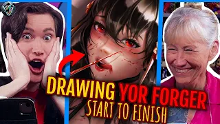 Drawing & Discussion How to Draw Yor Forger - [Spy x Family] Painting My New Favorite Show!