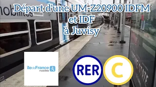 Départ d'un UM Z20900 en livrée IDFM et IDF en gare de Juvisy pour Dourdan La Forêt