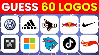 Guess The Logo in 4 Seconds | 60 Famous Logos | Logo Quiz