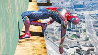 GTA 5 Iron Spiderman Falling off Highest Buildings - Episode 11 (Euphoria Ragdolls)