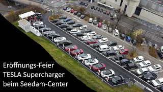 TESLA Supercharger Tour, Eröffnungs-Feier SuC Seedam-Center, im Bau in Landquart und Glattzentrum