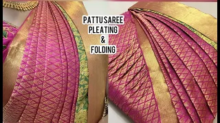 Saree Folding|Pre-Pleating AND Ironing Technique|Tutorial|Heavy pattu saree