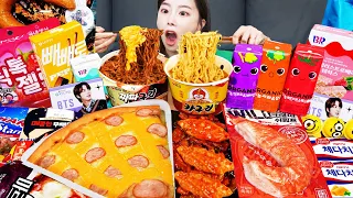 [Mukbang ASMR] Korean Convenience Store Food 🎉 Jjajang Ramen Pizza Jelly Dessert Eatingshow Ssoyoung