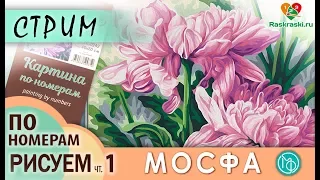 Раскрашиваем картину по номерам МОСФА "Астры" 1 ЧАСТЬ в прямом эфире! Рисовать просто! Раскраски