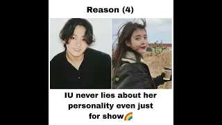 why Jungkook so much Love IU🌷🌈🍀💭