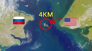 Os Estados Unidos e a Rússia estão separados por 4 km, mas por que só podem ser percorridos em...