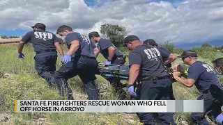 Santa Fe firefighters rescue woman who fell off horse in arroyo