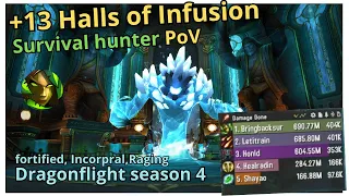 EASY Top DPS in +13 Halls of Infusion | 404k overall | Exaldor survival hunter PoV | Warcraft