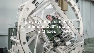 Highly dynamic 3 axes simulator for unlimited 360° rotation