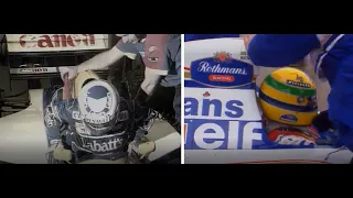 Prost Senna (Williams Renault - First Testing - Both on a cold rainy snowy day)