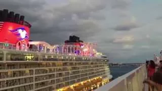 Horn battle between the Disney Wonder and the Disney Dream Nassau, Bahamas November 24,2015