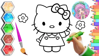 Hello Kitty easy drawing & coloring for kid l how to draw Hello Kitty #kids