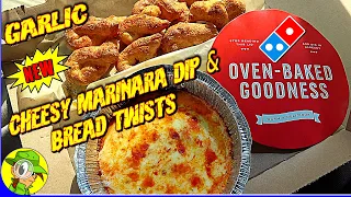 Domino's® 🎲 CHEESY MARINARA DIP & GARLIC BREAD TWISTS Review 🧀🥫🫕🧄🪢 | Peep THIS Out! 🕵️‍♂️