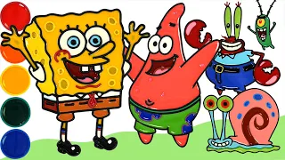 Menggambar Dan Mewarnai Karakter kartun  | Jelly Painting SpongeBob SquarePants