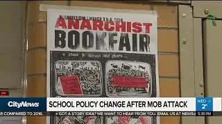 Hamilton vandalism linked to anarchist book fair held at high school: police