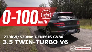 2021 Genesis GV80 3.5T 0-100km/h & engine sound