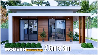 Modern Small House | 7.5m x 8m House plan (2Bedroom)