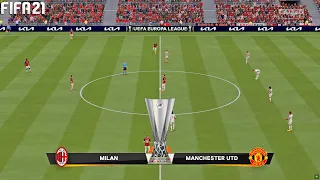 FIFA 21 | AC Milan vs Manchester United - UEFA Europa League UEL - Full Gameplay
