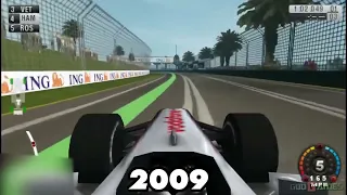 F1 Games Evolution of 1979 - 2022