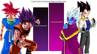 Goku & Goku Jr VS Vegeta & Vegeta Jr All Forms Power Levels