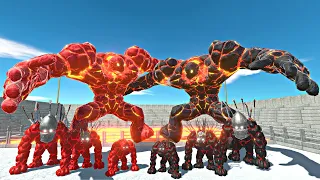 Lava Golem Evolution vs Shadow Itself in Lava Stadium Arena - Animal Revolt Battle Simulator