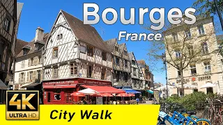 Bourges, France | Walking Tour (4K UHD & 60 fps)