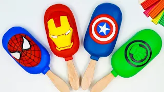 Ice cream Superheroes Spider man, Hulk, Captain America, Iron Man with clay 🧟 Polymer Clay Tutorial