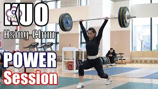 KUO Hsing-Chun POWER Snatch and POWER Clean and Jerk session in Tianjin