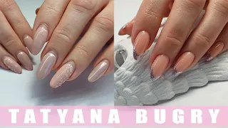 Glitter French Manicure | Transformation on Month Old Nails | Russian, Efile Manicure