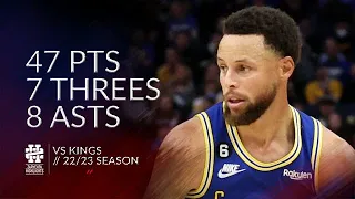 Stephen Curry 47 pts 7 threes 8 asts vs Kings 22/23 season