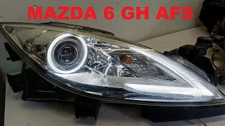 MAZDA 6 GH AFS. Замена линз (HELLA 3R) + ангельские глазки (NZ LED STYLE). "Американка"