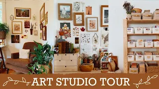 Art Studio Tour - natural, boho, cottage cozy art studio