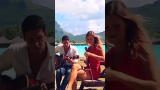 Lydia&Sebastien - Agua de Beber  (Live Acoustic Version in Bora Bora) #bossanova #summershorts