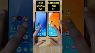 Poco X5 Pro 5G vs Samsung A23 5G Speed Test Comparison | #shorts