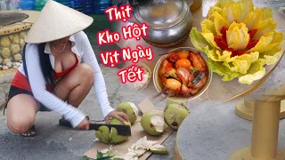 Thịt Kho Hột Vịt Ngày Tết | Bí quyết thịt kho nước dừa mền riệu ngon | Hiếu Ế Miền Tây Sơn Ngố
