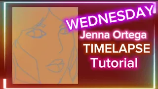 Draw Wednesday Jenna Ortega Short Drawing Timelapse Tutorial Ep 2 #timelapse #drawingtutorial