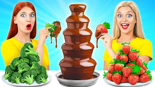 Chocolate Fountain Fondue Challenge | Crazy Challenge by Multi DO Fun Challenge
