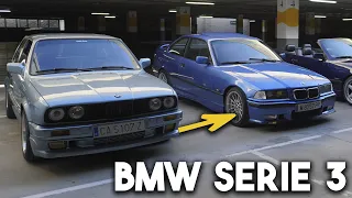 COMPARAMOS 5 BMW serie 3 ESTAS SON sus diferencias (e30, e36,e 46...)