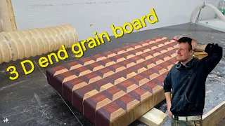 How to make 3D end grain cutting board?  #diy #howto #how #woodworking #purpleheart