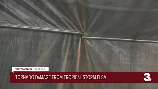 Tornado damage from Tropical Storm Elsa