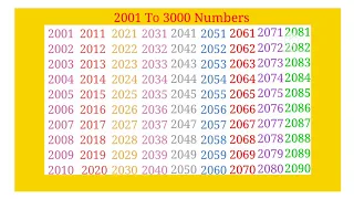 2001 To 3000 // 2001 To 3000 Mathematics Numbers // 2001 To 3000 Numbers💥😍