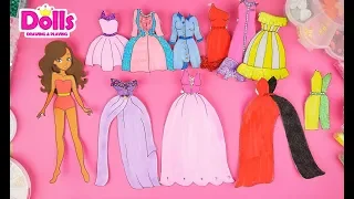 10 DRESSES FOR PAPER DOLLS HOW TO DRAW FOR GIRLS GLITTER PAINTING