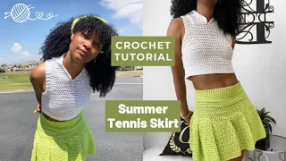 EASY Crochet Tennis Skirt Tutorial (written pattern included)