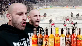 Alexander Volkanovski Knocks OUT the Hot Ones Challenge at the L.A. Kings