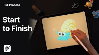 3D character doodling 🐌with Feather on the iPad