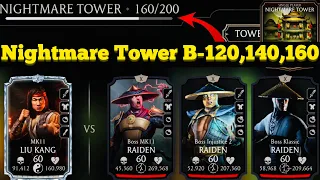 Nightmare Tower Boss Battle 160 & 120,140 Fight + Reward MK Mobile