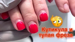 Укрепление ногтей материалами ST. Сложная кутикула и французский маникюр.